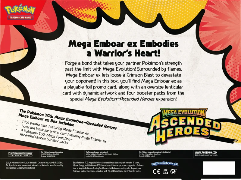 Pokemon Ascended Heroes Mega Emboar EX Collection Box