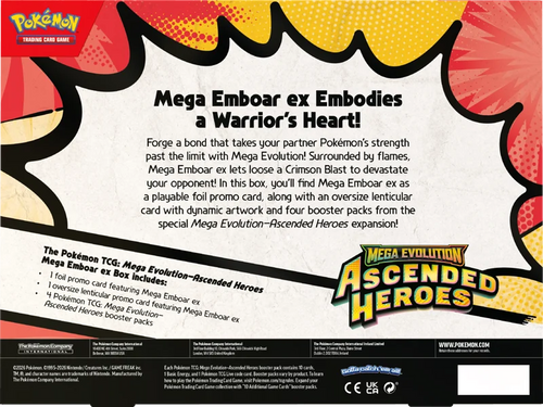 Pokemon Ascended Heroes Mega Emboar EX Collection Box