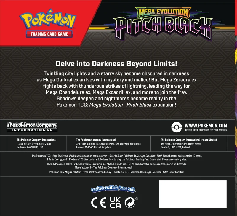 Pokémon Mega Evolution Pitch Black trading card game packaging