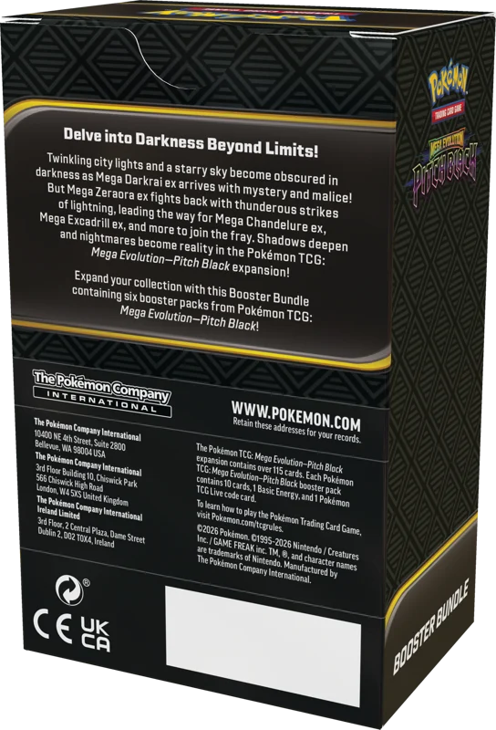 Pokémon Trading Card Game Mega Evolution Pitch Black booster bundle packaging.