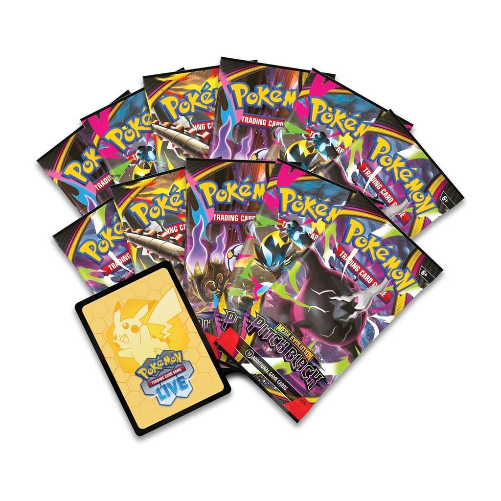 Pokémon Elite Trainer Box packaging with a Pokémon logo on a white background