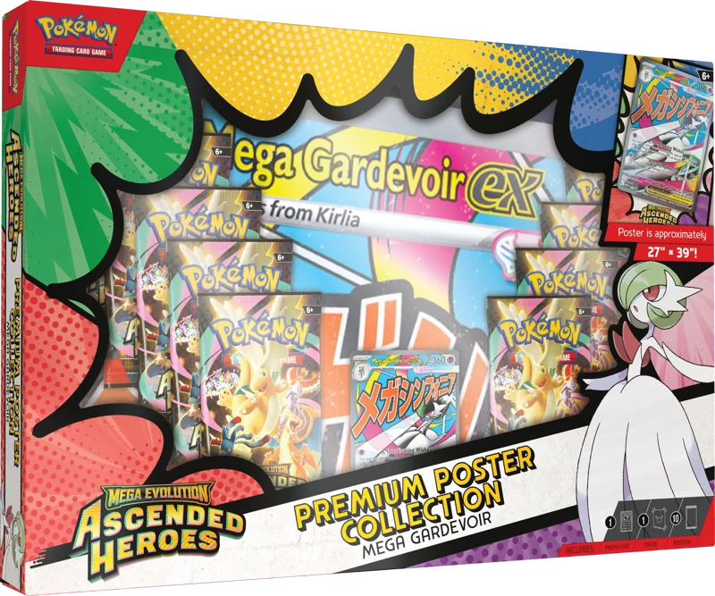 Pokemon Mega Evolution Ascended Heroes Premium Poster Collection Mega Gardevoir EX