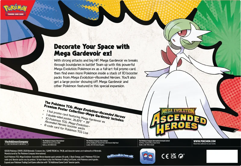 Pokemon Mega Evolution Ascended Heroes Premium Poster Collection Mega Gardevoir EX